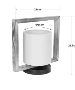 GloboStar® CUP 203-0052 Vintage Επιτραπέζιο Φωτιστικό Πορτατίφ Μονόφωτο 1 x E27 IP20 Καφέ Ξύλο με Λευκό Ύφασμα - Μ28 x Π20 x Υ28cm 20 203 0052 10