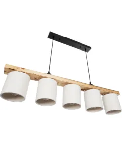 GLOBOSTAR® CUP 203-0054 Vintage Κρεμαστό Φωτιστικό Οροφής με Ντουί 5 x E27 AC 220-240V IP20 - Μπεζ & Λευκό - Μ100 x Π14 x Υ24cm 14 203 0054 4