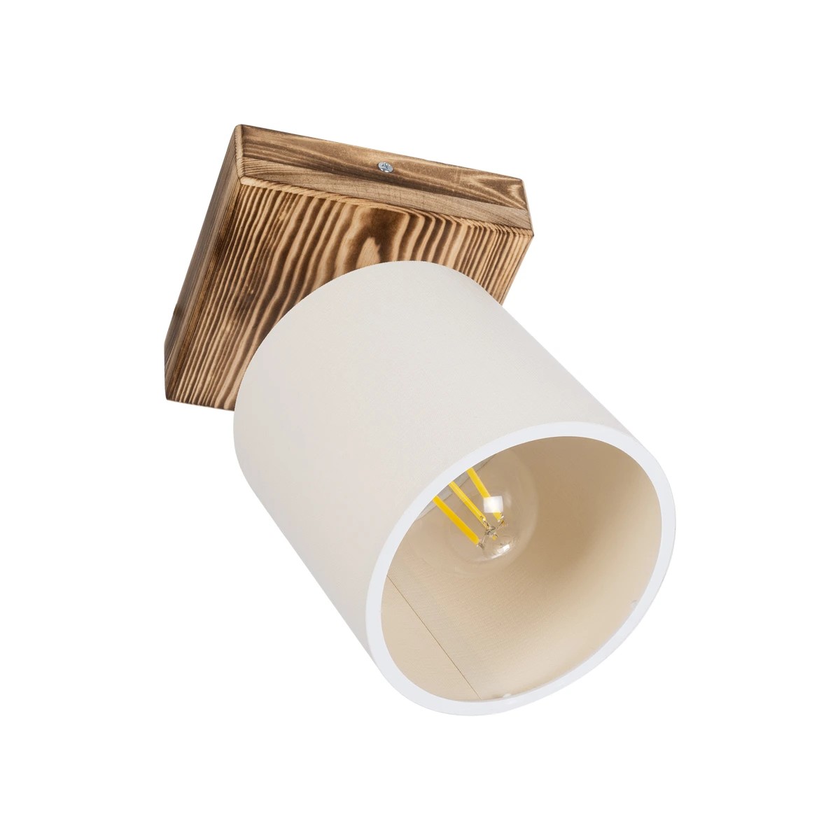 GloboStar® CUP 203-0057 Vintage Φωτιστικό Οροφής Σποτ Μονόφωτο 1 x E27 IP20 Μπεζ Ξύλο με Λευκό Ύφασμα - Μ14.5 x Π14.5 x Υ25cm 4 GloboStar® CUP 203-0057 Vintage Φωτιστικό Οροφής Σποτ Μονόφωτο 1 x E27 IP20 Μπεζ Ξύλο με Λευκό Ύφασμα - Μ14.5 x Π14.5 x Υ25cm - Image 3