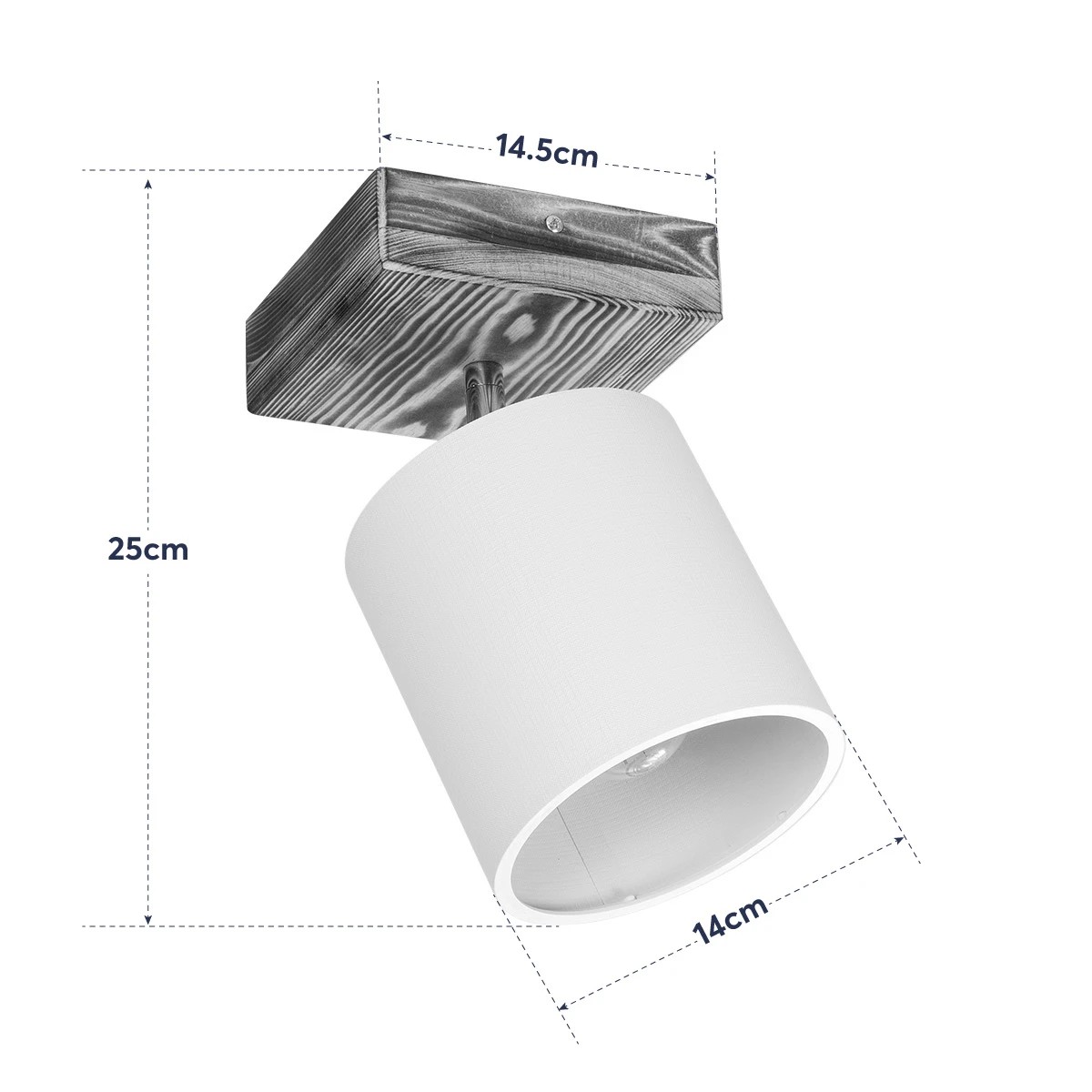 GloboStar® CUP 203-0057 Vintage Φωτιστικό Οροφής Σποτ Μονόφωτο 1 x E27 IP20 Μπεζ Ξύλο με Λευκό Ύφασμα - Μ14.5 x Π14.5 x Υ25cm 9 GloboStar® CUP 203-0057 Vintage Φωτιστικό Οροφής Σποτ Μονόφωτο 1 x E27 IP20 Μπεζ Ξύλο με Λευκό Ύφασμα - Μ14.5 x Π14.5 x Υ25cm - Image 8