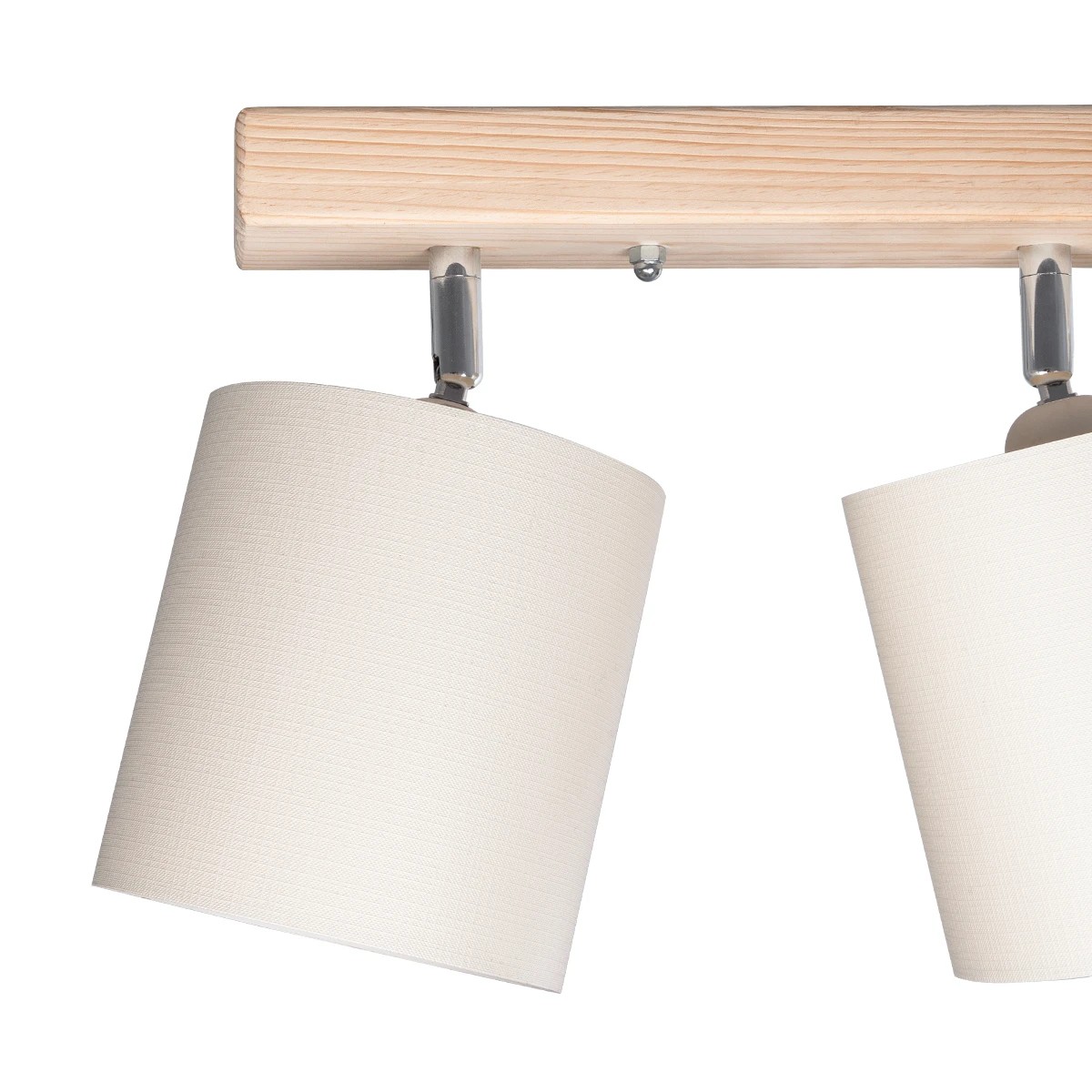 GloboStar® CUP 203-0058 Vintage Φωτιστικό Οροφής Ράγα Τρίφωτο 3 x E27 IP20 Μπέζ Ξύλο με Λευκό Ύφασμα - Μ60 x Π14 x Υ26cm 6 GloboStar® CUP 203-0058 Vintage Φωτιστικό Οροφής Ράγα Τρίφωτο 3 x E27 IP20 Μπέζ Ξύλο με Λευκό Ύφασμα - Μ60 x Π14 x Υ26cm - Image 5