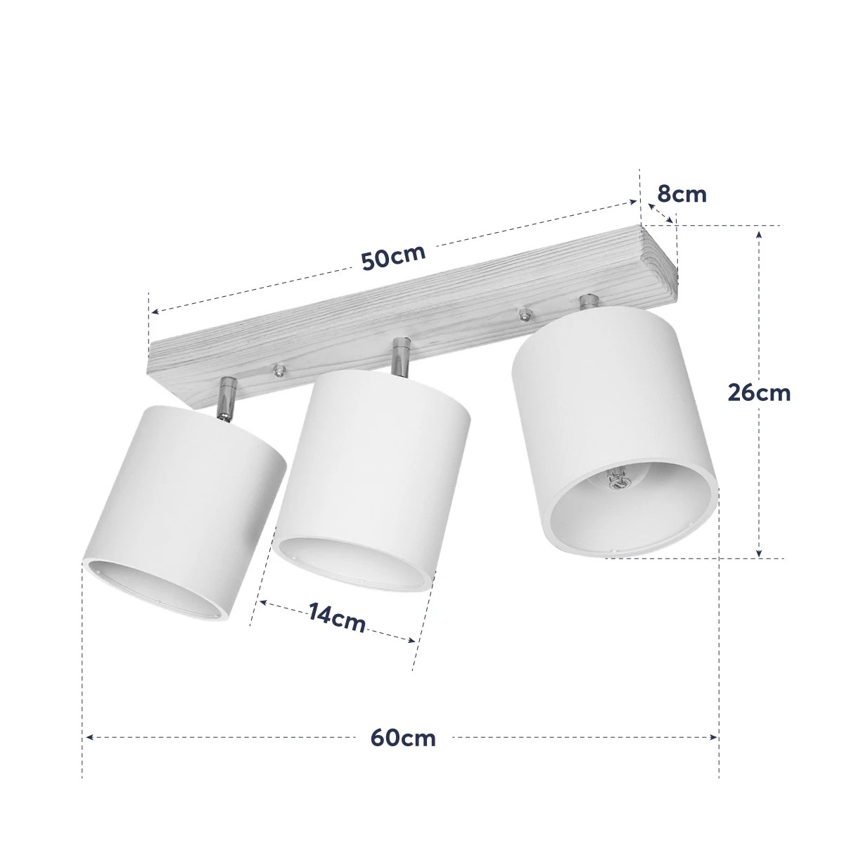 GloboStar® CUP 203-0058 Vintage Φωτιστικό Οροφής Ράγα Τρίφωτο 3 x E27 IP20 Μπέζ Ξύλο με Λευκό Ύφασμα - Μ60 x Π14 x Υ26cm 9 GloboStar® CUP 203-0058 Vintage Φωτιστικό Οροφής Ράγα Τρίφωτο 3 x E27 IP20 Μπέζ Ξύλο με Λευκό Ύφασμα - Μ60 x Π14 x Υ26cm - Image 8