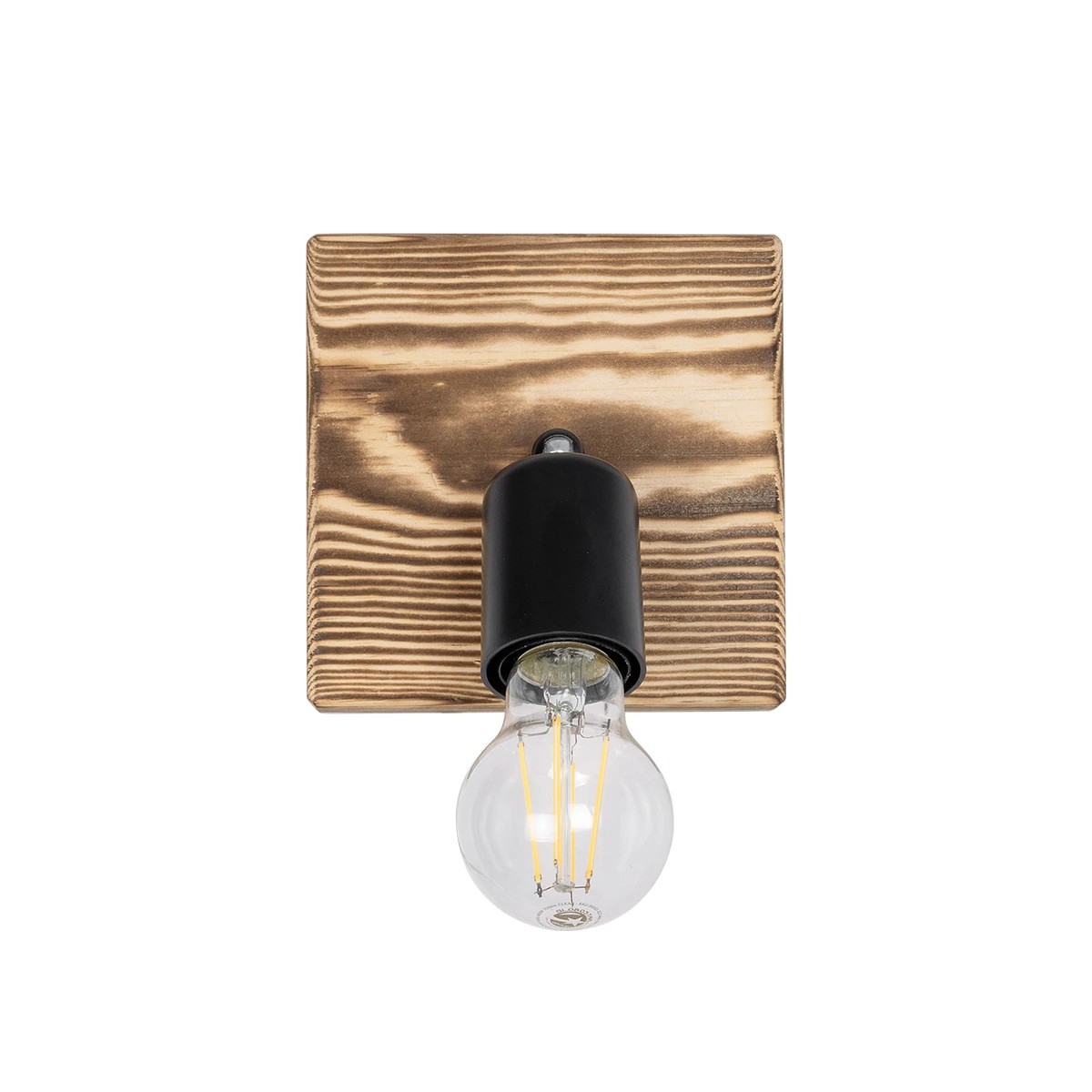 GloboStar® CUP 203-0062 Vintage Επιτοίχιο Φωτιστικό Απλίκα Μονόφωτο 1 x E27 IP20 Καφέ Ξύλο με Μαύρο Πλαστικό - Μ14.5 x Π14 x Υ15cm 4 GloboStar® CUP 203-0062 Vintage Επιτοίχιο Φωτιστικό Απλίκα Μονόφωτο 1 x E27 IP20 Καφέ Ξύλο με Μαύρο Πλαστικό - Μ14.5 x Π14 x Υ15cm - Image 3