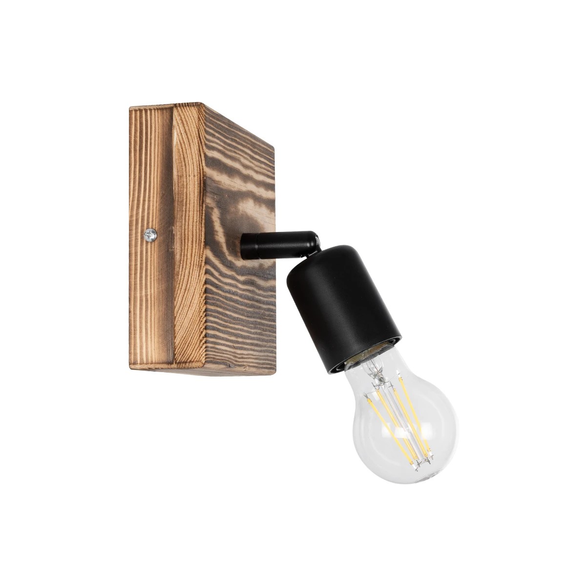 GloboStar® CUP 203-0062 Vintage Επιτοίχιο Φωτιστικό Απλίκα Μονόφωτο 1 x E27 IP20 Καφέ Ξύλο με Μαύρο Πλαστικό - Μ14.5 x Π14 x Υ15cm 5 GloboStar® CUP 203-0062 Vintage Επιτοίχιο Φωτιστικό Απλίκα Μονόφωτο 1 x E27 IP20 Καφέ Ξύλο με Μαύρο Πλαστικό - Μ14.5 x Π14 x Υ15cm - Image 4