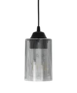 GLOBOSTAR® TORUS 203-0063 Μοντέρνο Κρεμαστό Φωτιστικό Οροφής με Ντουί 1 x E27 AC 220-240V IP20 - Μαύρο & Μαύρο Φιμέ - Μ10.5 x Π10.5 x Υ18.5cm 14 203 0063 4