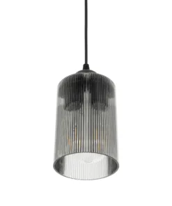 GLOBOSTAR® TORUS 203-0063 Μοντέρνο Κρεμαστό Φωτιστικό Οροφής με Ντουί 1 x E27 AC 220-240V IP20 - Μαύρο & Μαύρο Φιμέ - Μ10.5 x Π10.5 x Υ18.5cm 15 203 0063 5