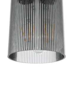 GLOBOSTAR® TORUS 203-0063 Μοντέρνο Κρεμαστό Φωτιστικό Οροφής με Ντουί 1 x E27 AC 220-240V IP20 - Μαύρο & Μαύρο Φιμέ - Μ10.5 x Π10.5 x Υ18.5cm 17 203 0063 7