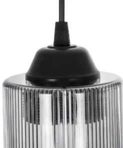 GLOBOSTAR® TORUS 203-0063 Μοντέρνο Κρεμαστό Φωτιστικό Οροφής με Ντουί 1 x E27 AC 220-240V IP20 - Μαύρο & Μαύρο Φιμέ - Μ10.5 x Π10.5 x Υ18.5cm 18 203 0063 8