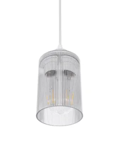 GLOBOSTAR® TORUS 203-0064 Μοντέρνο Κρεμαστό Φωτιστικό Οροφής με Ντουί 1 x E27 AC 220-240V IP20 - Λευκό - Μ10.5 x Π10.5 x Υ18.5cm 15 203 0064 5