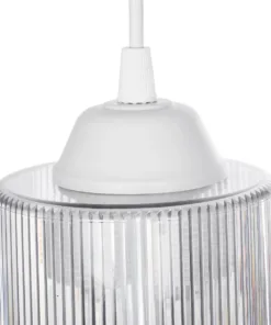 GLOBOSTAR® TORUS 203-0064 Μοντέρνο Κρεμαστό Φωτιστικό Οροφής με Ντουί 1 x E27 AC 220-240V IP20 - Λευκό - Μ10.5 x Π10.5 x Υ18.5cm 18 203 0064 8