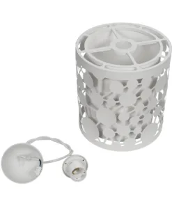 GLOBOSTAR® PETAL 203-0065 Μοντέρνο Κρεμαστό Φωτιστικό Οροφής με Ντουί 1 x E27 AC 220-240V IP20 - Λευκό - Μ23 x Π23 x Υ30cm 20 203 0065 10