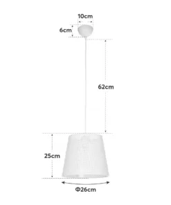 GLOBOSTAR® CONEY 203-0071 Μοντέρνο Κρεμαστό Φωτιστικό Οροφής με Ντουί 1 x E27 AC 220-240V IP20 - Λευκό - Μ26 x Π26 x Υ25cm 22 203 0071 11