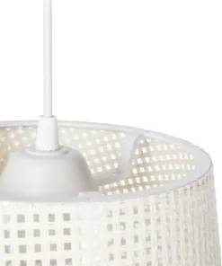 GLOBOSTAR® CONEY 203-0071 Μοντέρνο Κρεμαστό Φωτιστικό Οροφής με Ντουί 1 x E27 AC 220-240V IP20 - Λευκό - Μ26 x Π26 x Υ25cm 19 203 0071 8