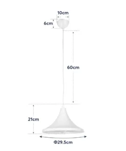 GLOBOSTAR® BELFRY 203-0079 Μοντέρνο Κρεμαστό Φωτιστικό Οροφής με Ντουί 1 x E27 AC 220-240V IP20 - Λεύκο - Μ29.5 x Π29.5 x Υ21cm 22 203 0079 11