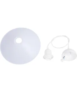 GLOBOSTAR® FERRO 203-0087 Μοντέρνο Κρεμαστό Φωτιστικό Οροφής με Ντουί 1 x E27 AC 220-240V IP20 - Λευκό - Μ30 x Π30 x Υ15cm 21 203 0087 10