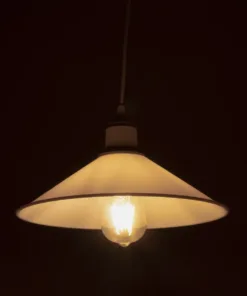 GLOBOSTAR® FERRO 203-0087 Μοντέρνο Κρεμαστό Φωτιστικό Οροφής με Ντουί 1 x E27 AC 220-240V IP20 - Λευκό - Μ30 x Π30 x Υ15cm 13 203 0087 2