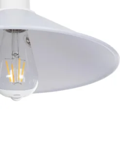 GLOBOSTAR® FERRO 203-0087 Μοντέρνο Κρεμαστό Φωτιστικό Οροφής με Ντουί 1 x E27 AC 220-240V IP20 - Λευκό - Μ30 x Π30 x Υ15cm 18 203 0087 7