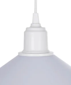 GLOBOSTAR® FERRO 203-0087 Μοντέρνο Κρεμαστό Φωτιστικό Οροφής με Ντουί 1 x E27 AC 220-240V IP20 - Λευκό - Μ30 x Π30 x Υ15cm 19 203 0087 8