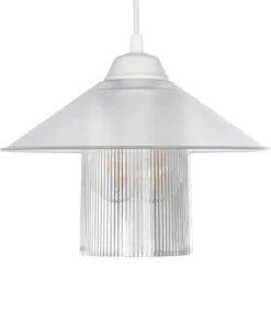 GLOBOSTAR® PROMO 203-0088 Μοντέρνο Κρεμαστό Φωτιστικό Οροφής με Ντουί 1 x E27 AC 220-240V IP20 - Λευκό - Μ25.5 x Π25.5 x Υ20cm 15 203 0088 4