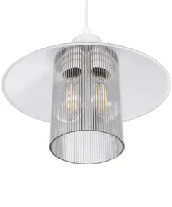 GLOBOSTAR® PROMO 203-0088 Μοντέρνο Κρεμαστό Φωτιστικό Οροφής με Ντουί 1 x E27 AC 220-240V IP20 - Λευκό - Μ25.5 x Π25.5 x Υ20cm 16 203 0088 5