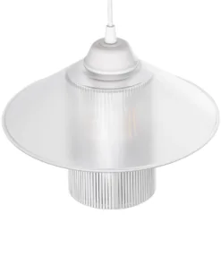 GLOBOSTAR® PROMO 203-0088 Μοντέρνο Κρεμαστό Φωτιστικό Οροφής με Ντουί 1 x E27 AC 220-240V IP20 - Λευκό - Μ25.5 x Π25.5 x Υ20cm 17 203 0088 6