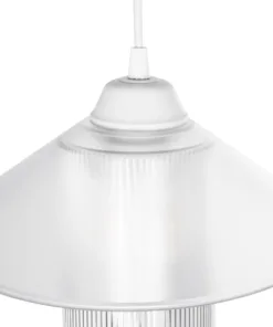 GLOBOSTAR® PROMO 203-0088 Μοντέρνο Κρεμαστό Φωτιστικό Οροφής με Ντουί 1 x E27 AC 220-240V IP20 - Λευκό - Μ25.5 x Π25.5 x Υ20cm 19 203 0088 8