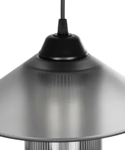 GLOBOSTAR® PROMO 203-0089 Μοντέρνο Κρεμαστό Φωτιστικό Οροφής με Ντουί 1 x E27 AC 220-240V IP20 - Μαύρο & Μαύρο Φιμέ - Μ25.5 x Π25.5 x Υ20cm 19 203 0089 8