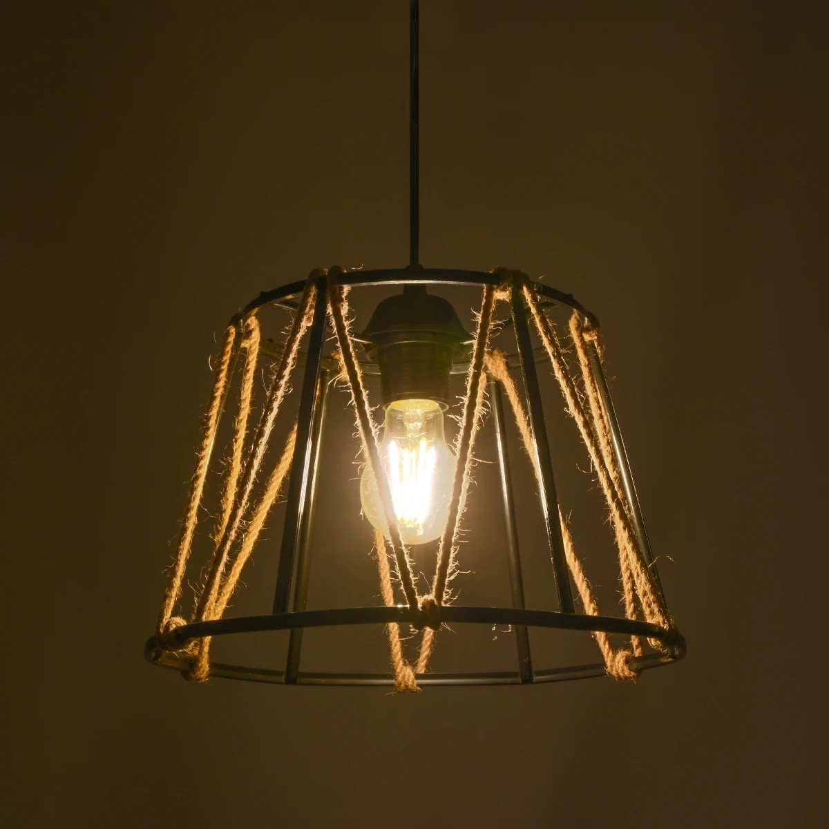 GLOBOSTAR® JUTE 203-0090 Μοντέρνο Κρεμαστό Φωτιστικό Οροφής με Ντουί 1 x E27 AC 220-240V IP20 - Μαύρο & Μπεζ - Μ30 x Π30 x Υ23cm 3 GLOBOSTAR® JUTE 203-0090 Μοντέρνο Κρεμαστό Φωτιστικό Οροφής με Ντουί 1 x E27 AC 220-240V IP20 - Μαύρο & Μπεζ - Μ30 x Π30 x Υ23cm - Image 2