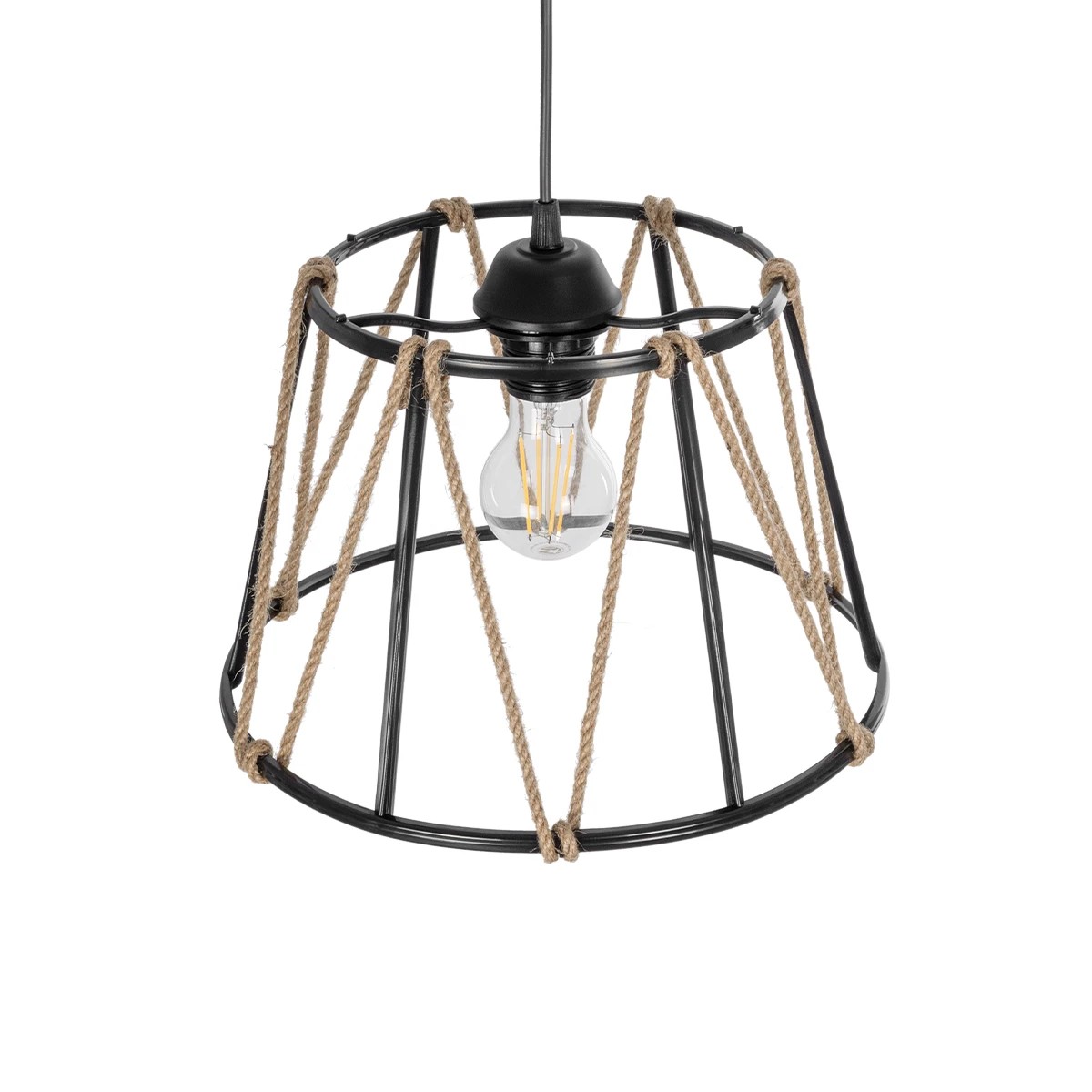 GLOBOSTAR® JUTE 203-0090 Μοντέρνο Κρεμαστό Φωτιστικό Οροφής με Ντουί 1 x E27 AC 220-240V IP20 - Μαύρο & Μπεζ - Μ30 x Π30 x Υ23cm 7 GLOBOSTAR® JUTE 203-0090 Μοντέρνο Κρεμαστό Φωτιστικό Οροφής με Ντουί 1 x E27 AC 220-240V IP20 - Μαύρο & Μπεζ - Μ30 x Π30 x Υ23cm - Image 6