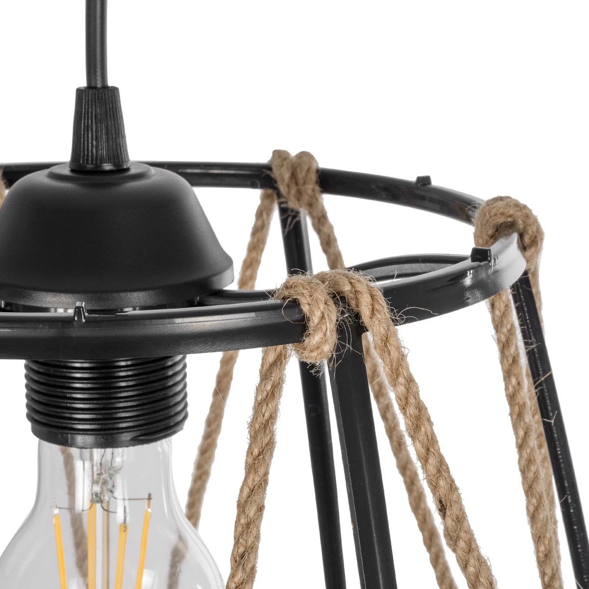 GLOBOSTAR® JUTE 203-0090 Μοντέρνο Κρεμαστό Φωτιστικό Οροφής με Ντουί 1 x E27 AC 220-240V IP20 - Μαύρο & Μπεζ - Μ30 x Π30 x Υ23cm 9 GLOBOSTAR® JUTE 203-0090 Μοντέρνο Κρεμαστό Φωτιστικό Οροφής με Ντουί 1 x E27 AC 220-240V IP20 - Μαύρο & Μπεζ - Μ30 x Π30 x Υ23cm - Image 8