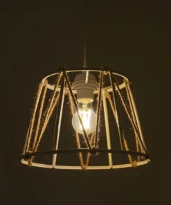 Alternative view of GLOBOSTAR® JUTE 203-0092 Μοντέρνο Κρεμαστό Φωτιστικό Οροφής με Ντουί 1 x E27 AC 220-240V IP20 - Μπεζ - Μ30 x Π30 x Υ23cm