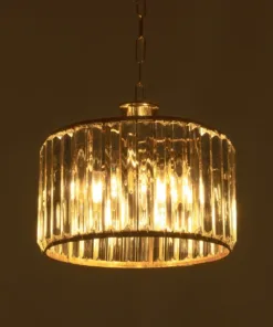 Alternative view of GLOBOSTAR® GLAMOROUS 203-0094 Κλασικό Κρεμαστό Φωτιστικό Οροφής με Ντουί 3 x E27 AC 220-240V IP20 - Χρυσό & Διάφανο - Μ28 x Π28 x Υ21.5cm