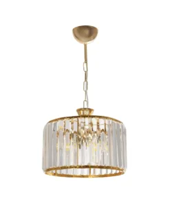 GLOBOSTAR® GLAMOROUS 203-0094 Κλασικό Κρεμαστό Φωτιστικό Οροφής με Ντουί 3 x E27 AC 220-240V IP20 - Χρυσό & Διάφανο - Μ28 x Π28 x Υ21.5cm 13 203 0094 3