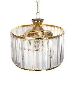 GLOBOSTAR® GLAMOROUS 203-0094 Κλασικό Κρεμαστό Φωτιστικό Οροφής με Ντουί 3 x E27 AC 220-240V IP20 - Χρυσό & Διάφανο - Μ28 x Π28 x Υ21.5cm 16 203 0094 6