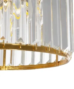 GLOBOSTAR® GLAMOROUS 203-0094 Κλασικό Κρεμαστό Φωτιστικό Οροφής με Ντουί 3 x E27 AC 220-240V IP20 - Χρυσό & Διάφανο - Μ28 x Π28 x Υ21.5cm 17 203 0094 7