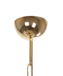 GLOBOSTAR® GLAMOROUS 203-0094 Κλασικό Κρεμαστό Φωτιστικό Οροφής με Ντουί 3 x E27 AC 220-240V IP20 - Χρυσό & Διάφανο - Μ28 x Π28 x Υ21.5cm 18 203 0094 8