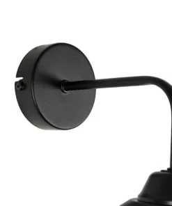 GloboStar® CAGE 203-0096 Vintage Επιτοίχιο Φωτιστικό Απλίκα Μονόφωτο 1 x E27 IP20 Μαύρο Πλαστικό - M22 x Π28 x Υ35cm 14 203 0096 6