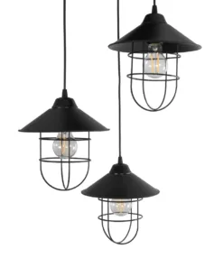 GLOBOSTAR® CAGE 203-0097 Vintage Κρεμαστό Φωτιστικό Οροφής με Ντουί 3 x E27 AC 220-240V IP20 - Μαύρο - Μ45 x Π45 x Υ45cm 15 203 0097 6