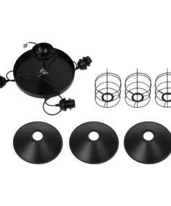 GLOBOSTAR® CAGE 203-0097 Vintage Κρεμαστό Φωτιστικό Οροφής με Ντουί 3 x E27 AC 220-240V IP20 - Μαύρο - Μ45 x Π45 x Υ45cm 18 203 0097 9