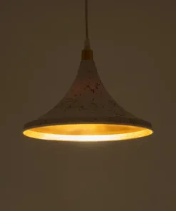 Alternative view of GLOBOSTAR® MARBLE 203-0098 Μοντέρνο Κρεμαστό Φωτιστικό Οροφής με Ντουί 1 x E27 AC 220-240V IP20 - Λεύκο & Χρυσό - Μ30 x Π30 x Υ20cm