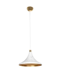 GLOBOSTAR® MARBLE 203-0098 Μοντέρνο Κρεμαστό Φωτιστικό Οροφής με Ντουί 1 x E27 AC 220-240V IP20 - Λεύκο & Χρυσό - Μ30 x Π30 x Υ20cm 13 203 0098 3