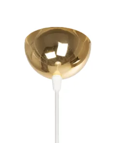 GLOBOSTAR® MARBLE 203-0098 Μοντέρνο Κρεμαστό Φωτιστικό Οροφής με Ντουί 1 x E27 AC 220-240V IP20 - Λεύκο & Χρυσό - Μ30 x Π30 x Υ20cm 18 203 0098 8