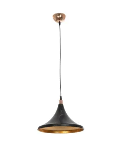 GLOBOSTAR® MARBLE 203-0099 Μοντέρνο Κρεμαστό Φωτιστικό Οροφής με Ντουί 1 x E27 AC 220-240V IP20 - Μαύρο & Χρυσό - Μ30 x Π30 x Υ20cm 13 203 0099 3