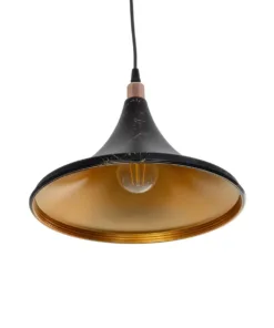 GLOBOSTAR® MARBLE 203-0099 Μοντέρνο Κρεμαστό Φωτιστικό Οροφής με Ντουί 1 x E27 AC 220-240V IP20 - Μαύρο & Χρυσό - Μ30 x Π30 x Υ20cm 15 203 0099 5