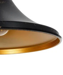 GLOBOSTAR® MARBLE 203-0099 Μοντέρνο Κρεμαστό Φωτιστικό Οροφής με Ντουί 1 x E27 AC 220-240V IP20 - Μαύρο & Χρυσό - Μ30 x Π30 x Υ20cm 17 203 0099 7