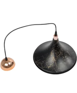 GLOBOSTAR® MARBLE 203-0099 Μοντέρνο Κρεμαστό Φωτιστικό Οροφής με Ντουί 1 x E27 AC 220-240V IP20 - Μαύρο & Χρυσό - Μ30 x Π30 x Υ20cm 19 203 0099 9