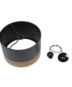 GLOBOSTAR® ZYKLUS 203-0101 Μοντέρνο Κρεμαστό Φωτιστικό Οροφής με Ντουί 1 x E27 AC 220-240V IP20 - Μαύρο & Καφέ - Μ36 x Π36 x Υ25cm 21 203 0101 10