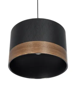 GLOBOSTAR® ZYKLUS 203-0101 Μοντέρνο Κρεμαστό Φωτιστικό Οροφής με Ντουί 1 x E27 AC 220-240V IP20 - Μαύρο & Καφέ - Μ36 x Π36 x Υ25cm 16 203 0101 5