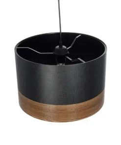 GLOBOSTAR® ZYKLUS 203-0101 Μοντέρνο Κρεμαστό Φωτιστικό Οροφής με Ντουί 1 x E27 AC 220-240V IP20 - Μαύρο & Καφέ - Μ36 x Π36 x Υ25cm 17 203 0101 6