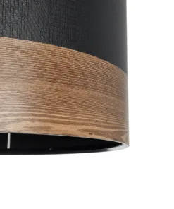 GLOBOSTAR® ZYKLUS 203-0101 Μοντέρνο Κρεμαστό Φωτιστικό Οροφής με Ντουί 1 x E27 AC 220-240V IP20 - Μαύρο & Καφέ - Μ36 x Π36 x Υ25cm 18 203 0101 7